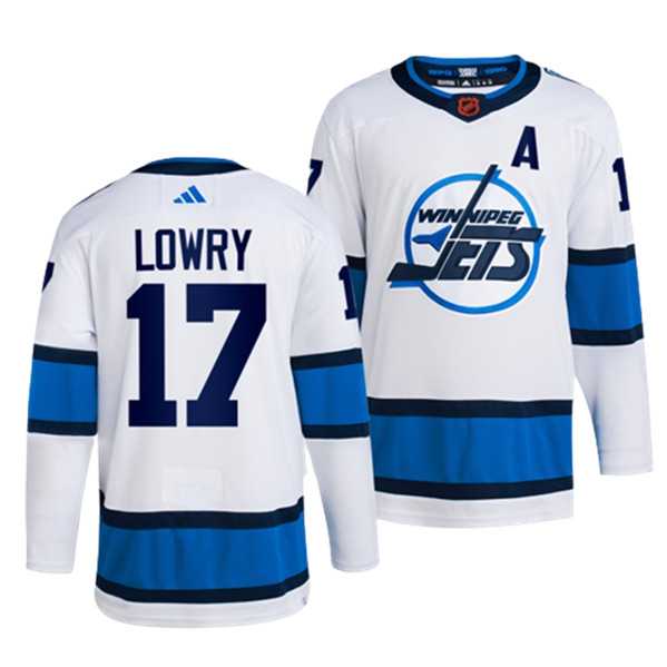 Mens Winnipeg Jets #17 Adam Lowry White 2022-23 Reverse Retro Stitched Jersey Dzhi->winnipeg jets->NHL Jersey